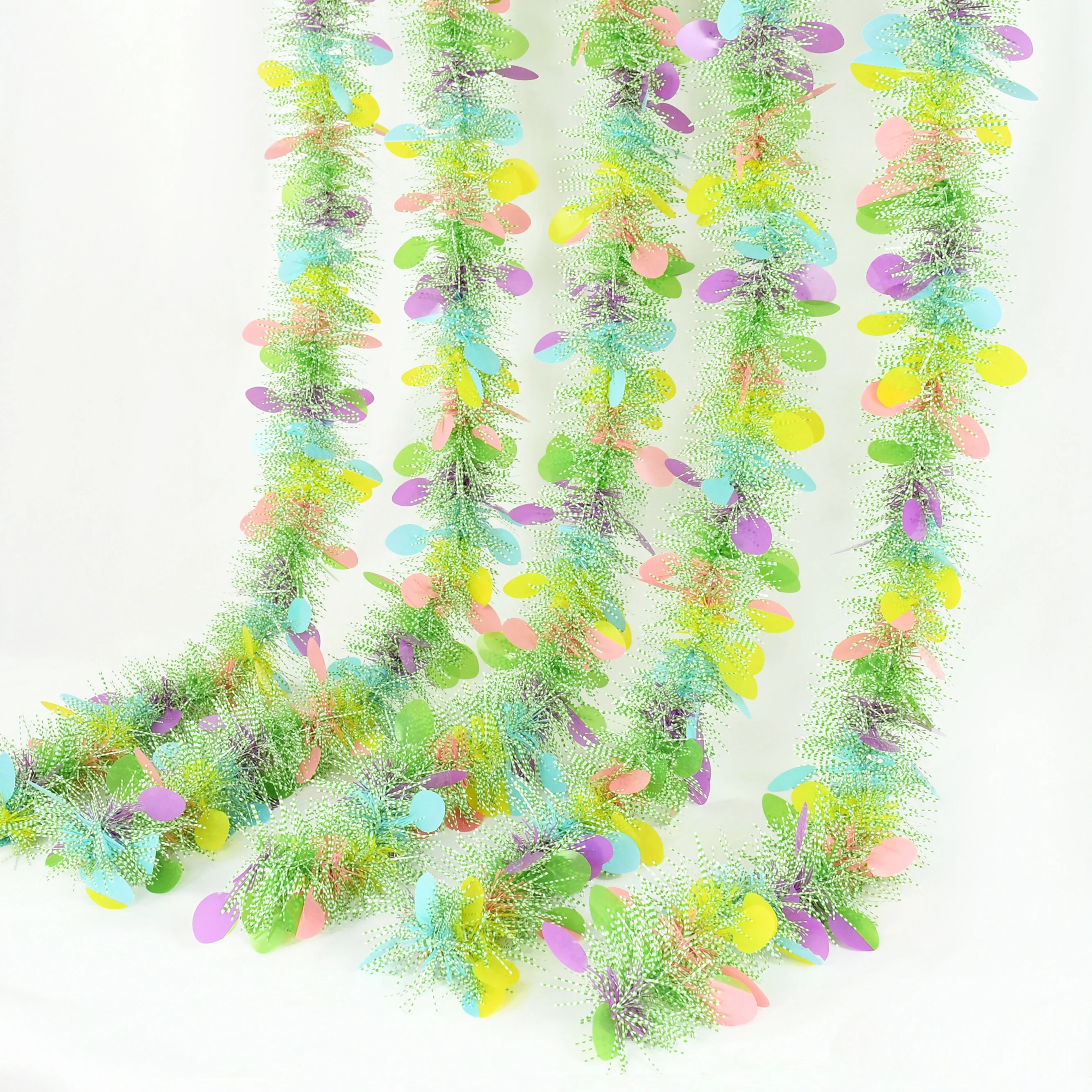2 m Frühling Gestreifte Girlande Dekoration Ostern Hängen Ornament DIY Handwerk Kranz Frohe Ostern Party Wohnkultur Kind Geburtstag Versorgung
