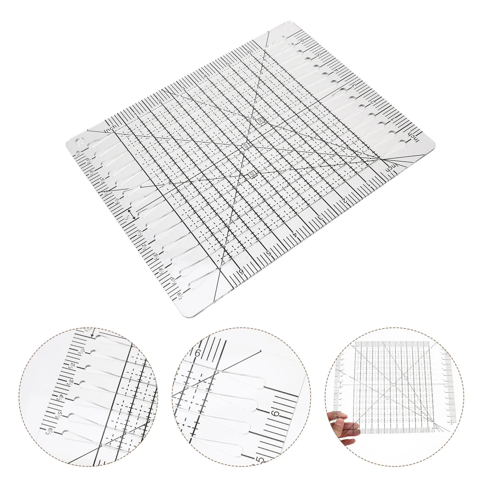 

Sewing Ruler 9 Inch High Transparency Patchwork Cutting Ruler for DIY Quilting Design Smooth Edge Fabric Measuring Tool Quilting