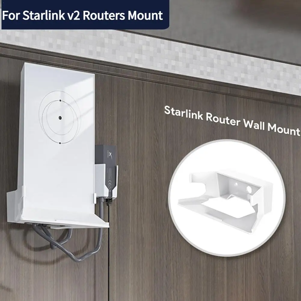  for StarLink V2 Routers Wall Mount Mesh WiFi Routers V2 Internet Kit Satellite Antenna Mounting Bracket Fixing Base White