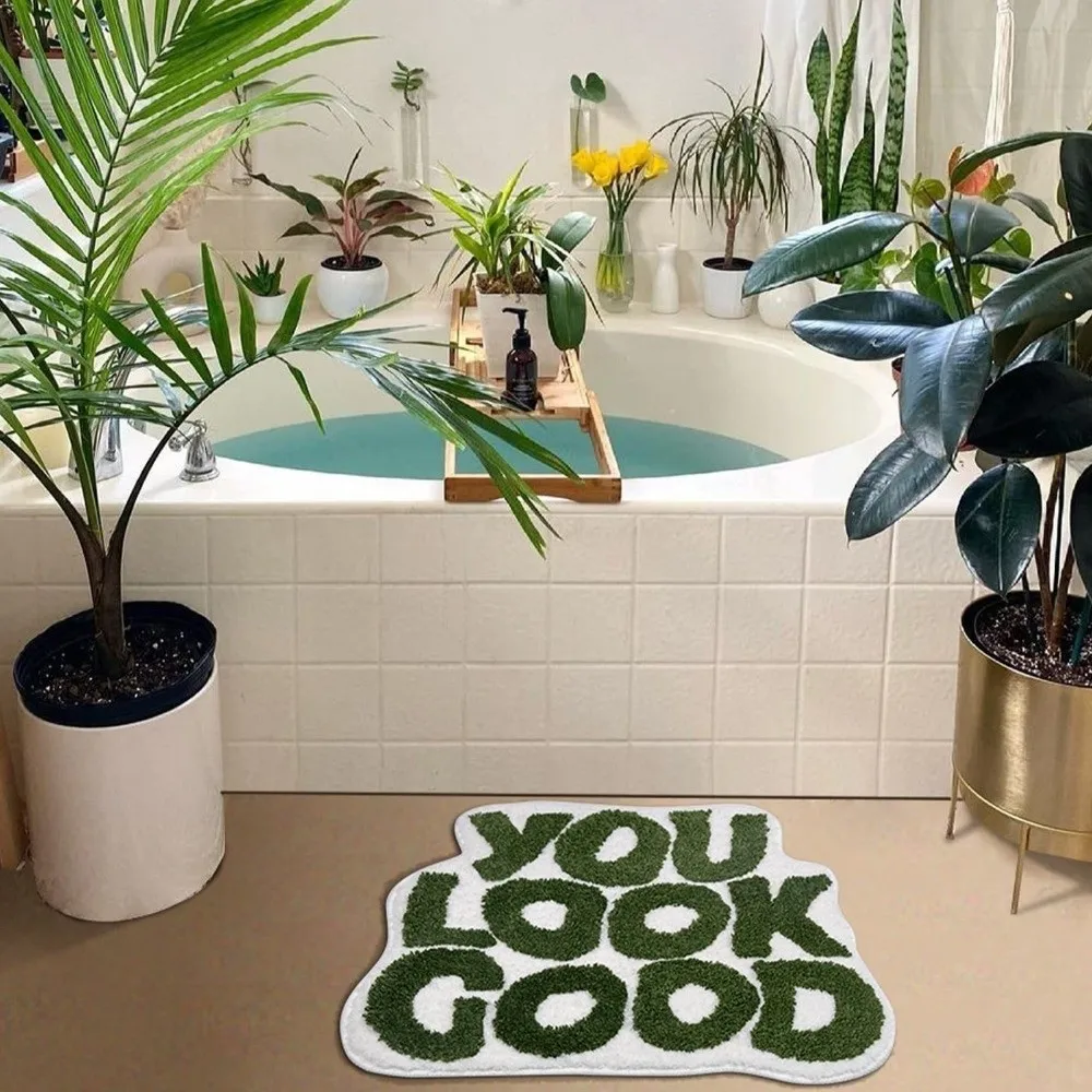 Unique Irregular Letter Bedroom Chair Floor Mats Soft Anti-Slip Faux Cashmere Carpets Absorbent Home Decoration Mats