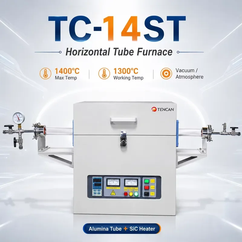 i Lab Vacuum Electric Tubular Furnace Large High Temperature 1400C Single Zone Tube Furnace Price with Big High Purity Quartz