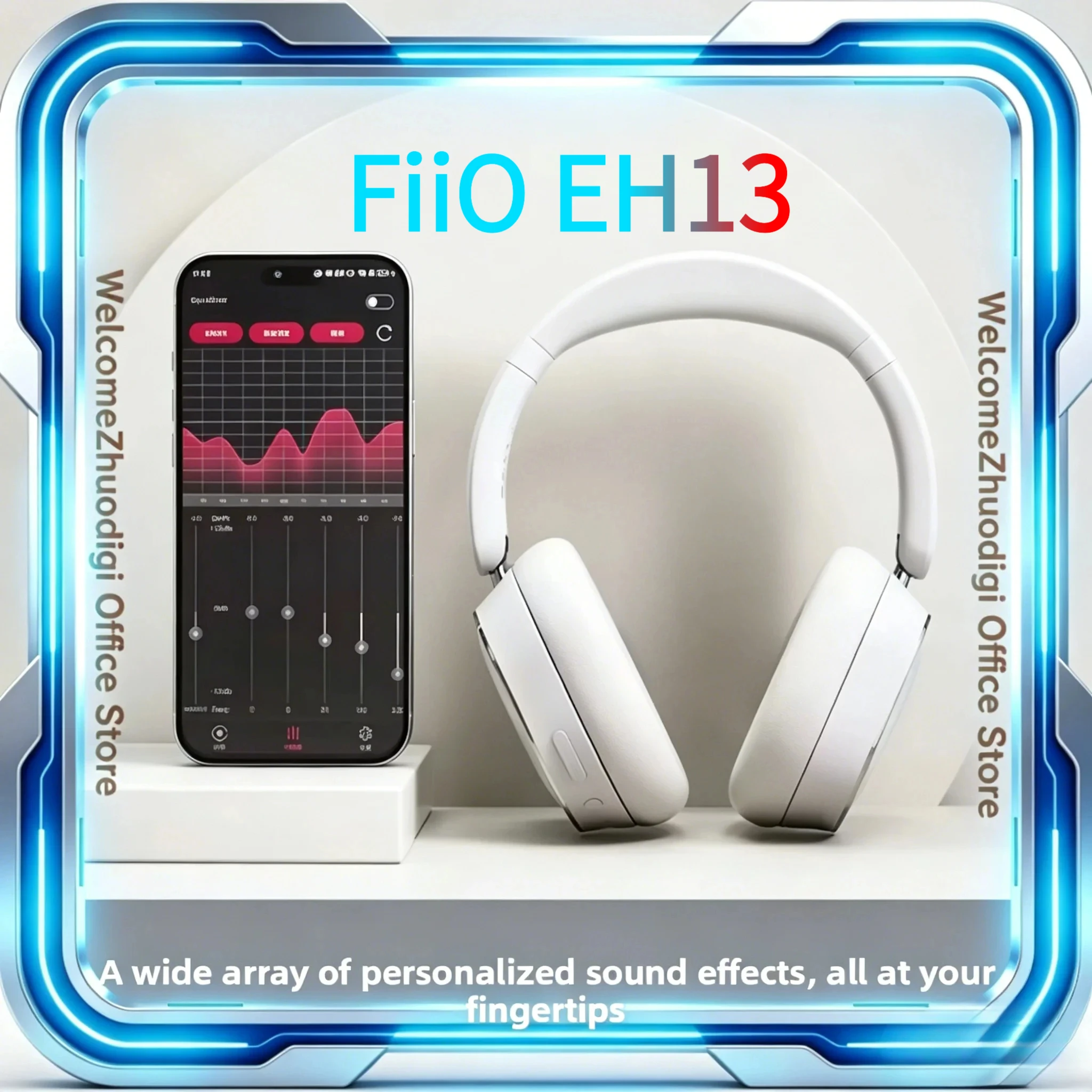FiiO EH13 Over-Ear Bluetooth Headphones ANC, 40mm Dynamic Driver, LDAC, Long Battery Life, Wired Gaming Headset Gifts