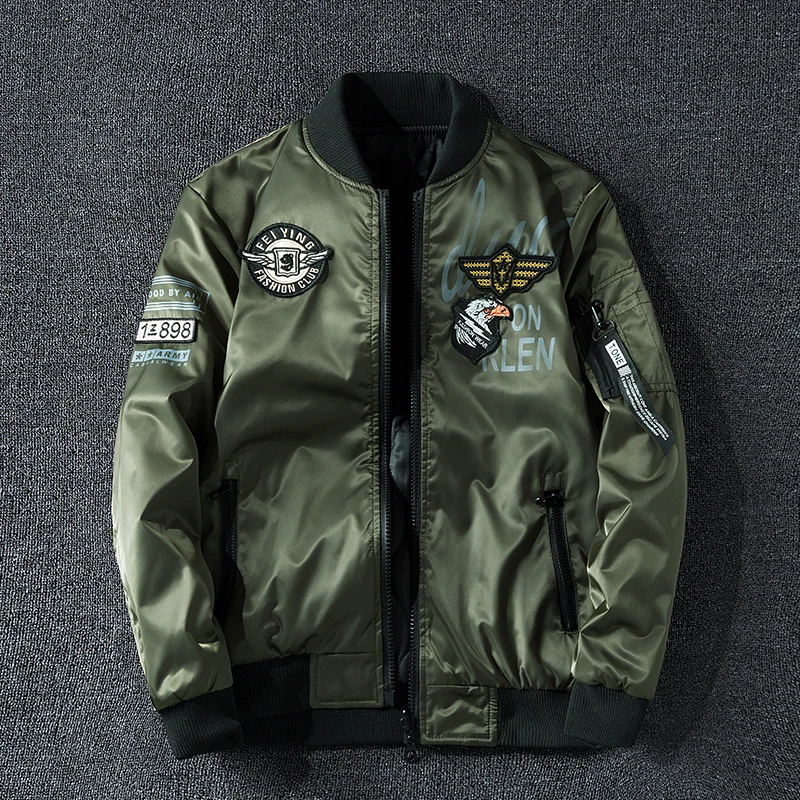 

Motorcycle jacket Army Air Force Fly Pilot Jacket Military Airborne Flight Tactical Men two side wear Aviator Bomber Jacket