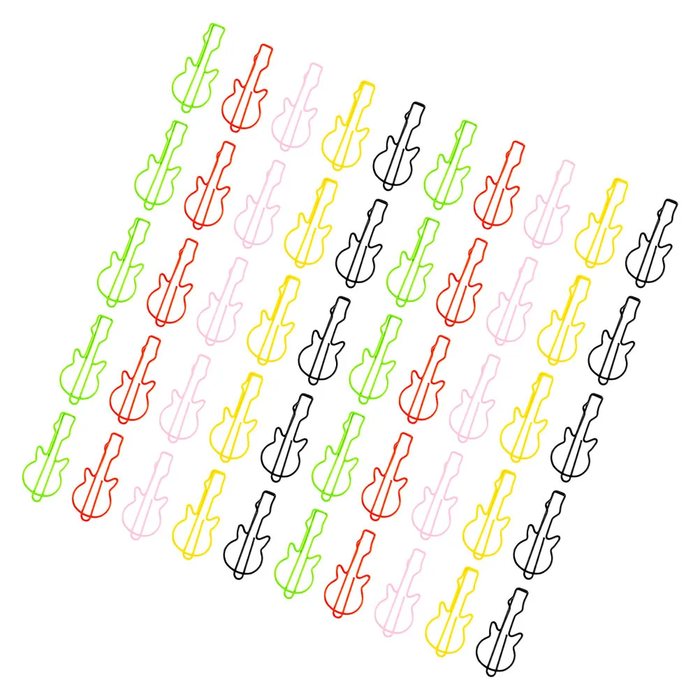 

50Pcs Metal Guitar Paper Clip Bookmark Music Themed Office Supplies Planner Accessories Creative Book Page Holder