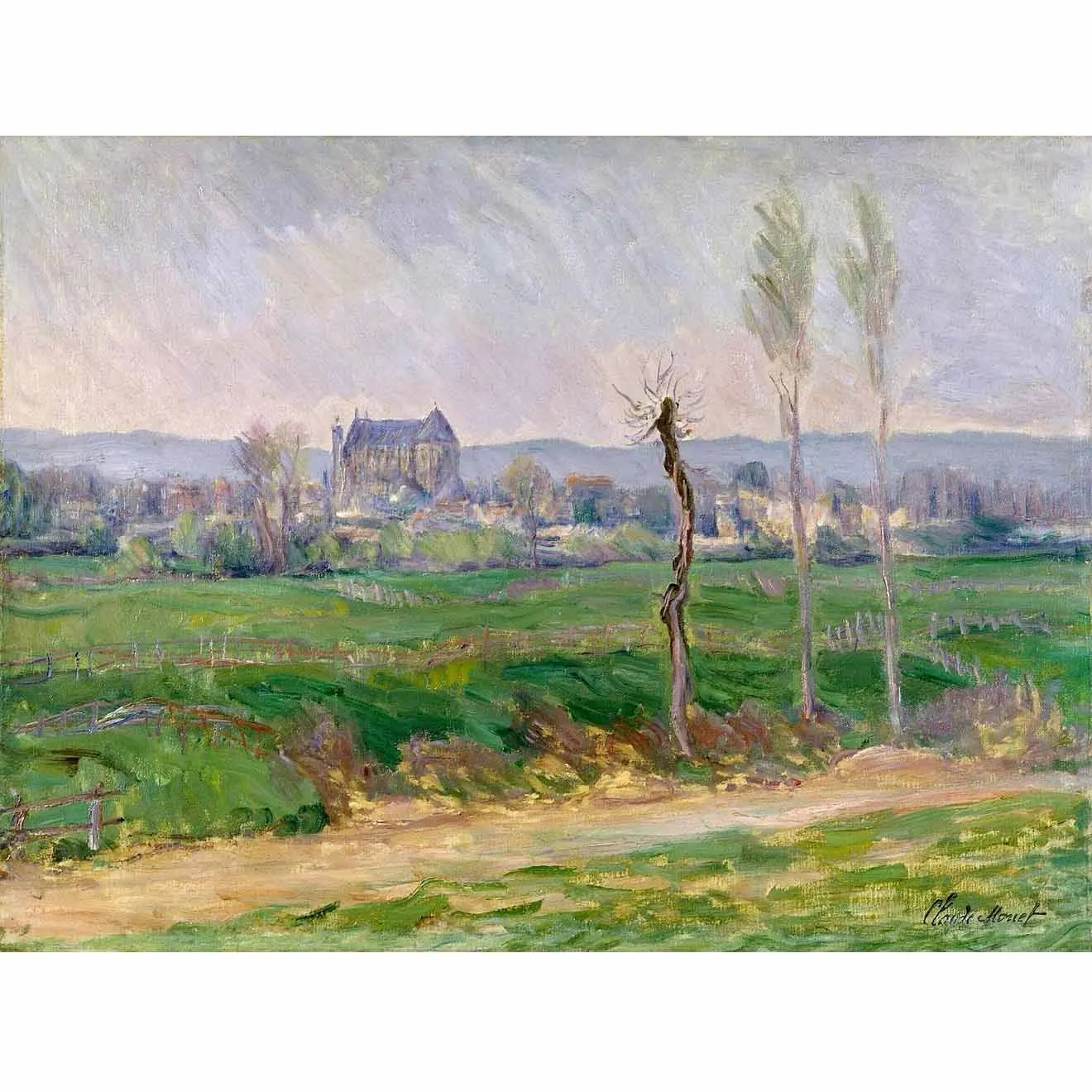 

Hand painted high quality reproduction of Panorama of Vernon by Claude Monet Landscape oil painting on canvas Home decorations