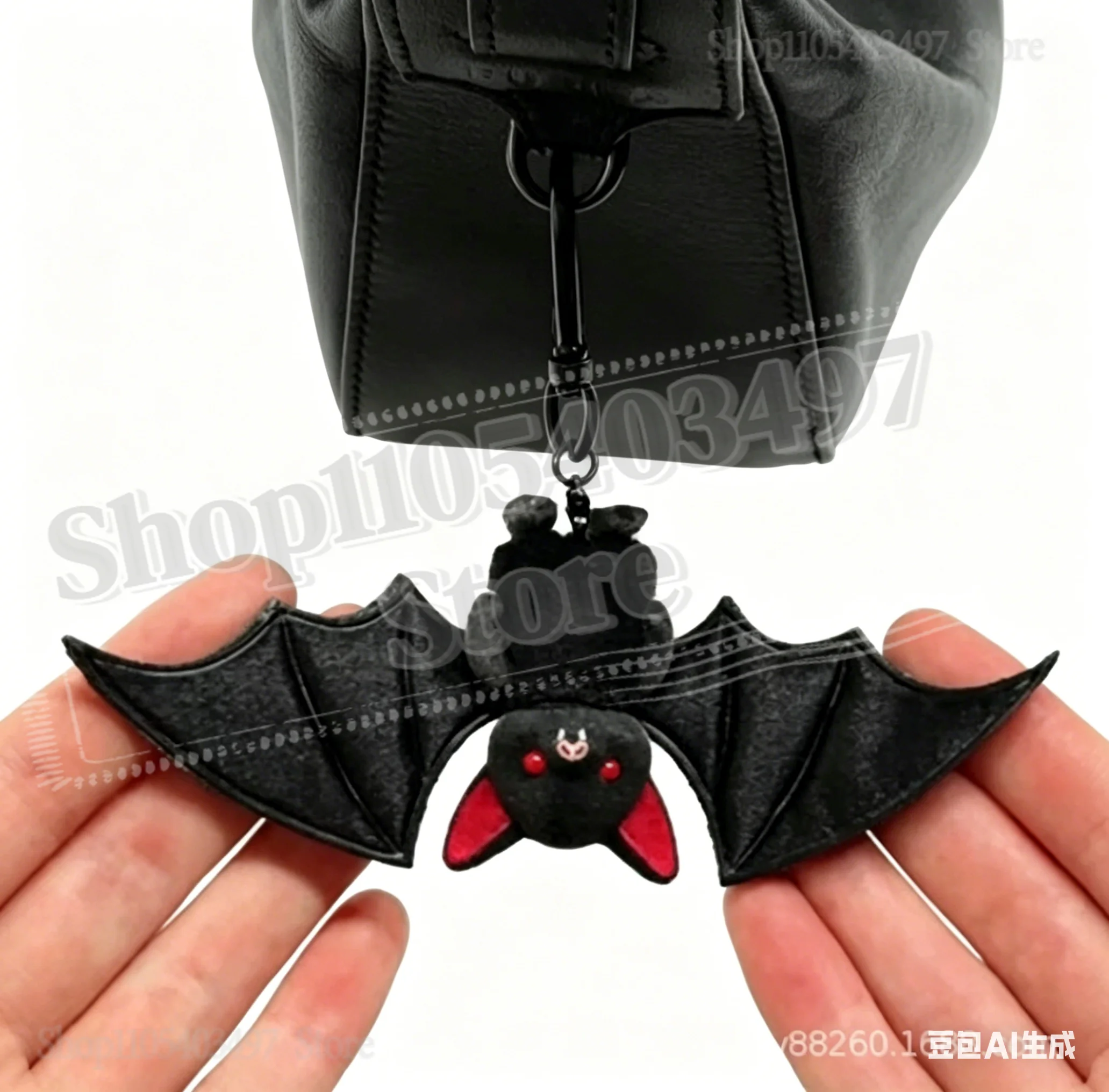 Halloween Gothic Bat Plush Keychain Black Vampire Bat Bag Pendant for Women & Girls