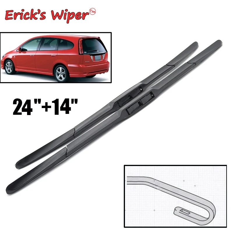 

Erick's Wiper Front Hybrid Wiper Blades For Honda Stream 2001 - 2005 Windshield Windscreen Clean Window Car Rain Brushes 24"+14"