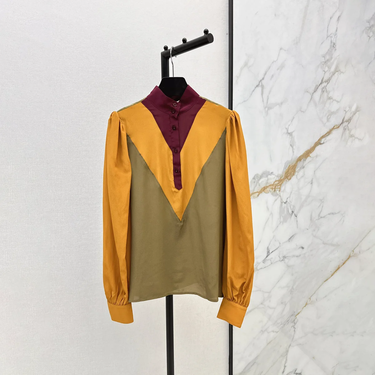 High quality new women's clothing niche French light mature temperament daily versatile retro splicing-hb7.10