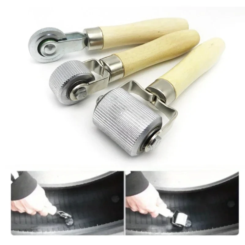 

Car Tire Repair Kit Roller Automatic Motorcycle Wheel Repair Overlay Roller With Wooden Handle Car Tire Repair Tool Accessories