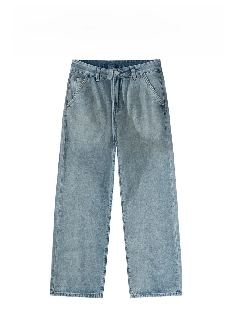 

Мужские модные повседневные джинсы BAIRBAOLIY прямого кроя в корейском стиле, из денима, универсальные, свободного кроя, для уличного стиля