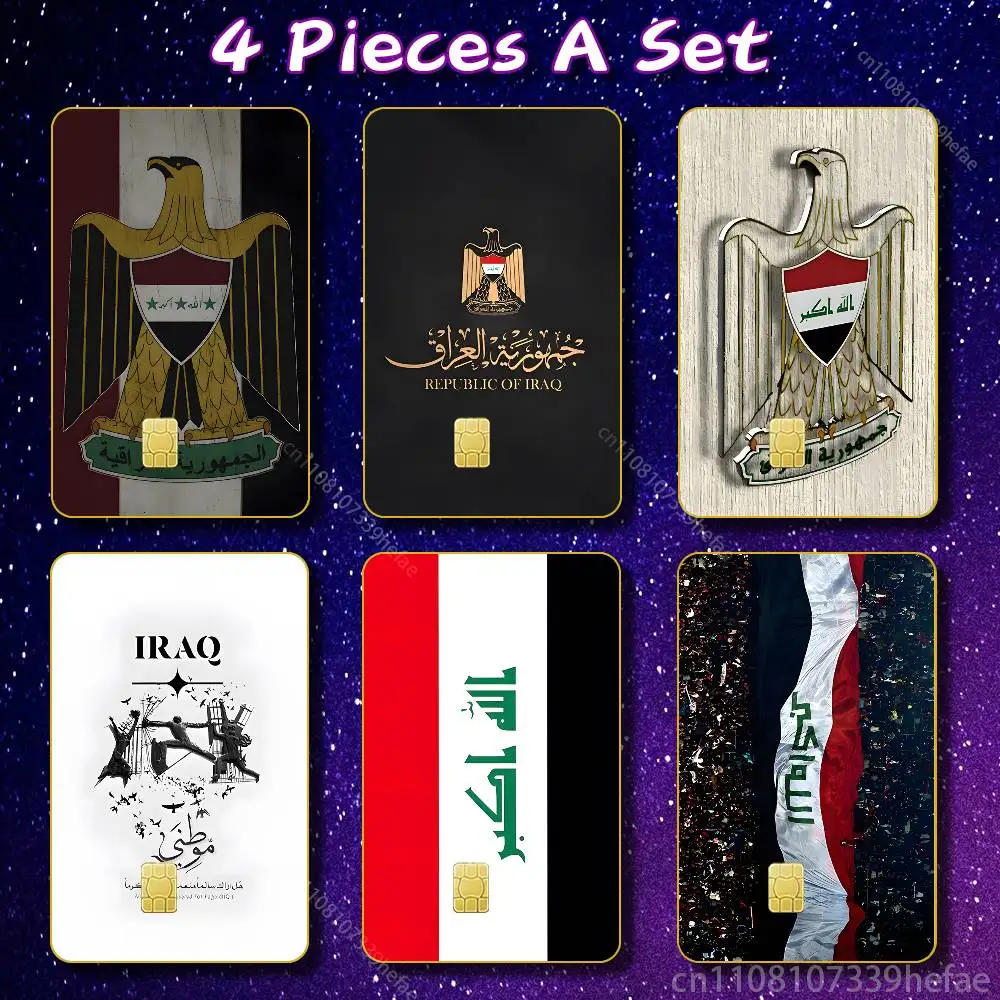Nation I-Iraq Flag Sticker Skin For Credit Bank Campus Bus Card Cover Self-adhesive Decoration