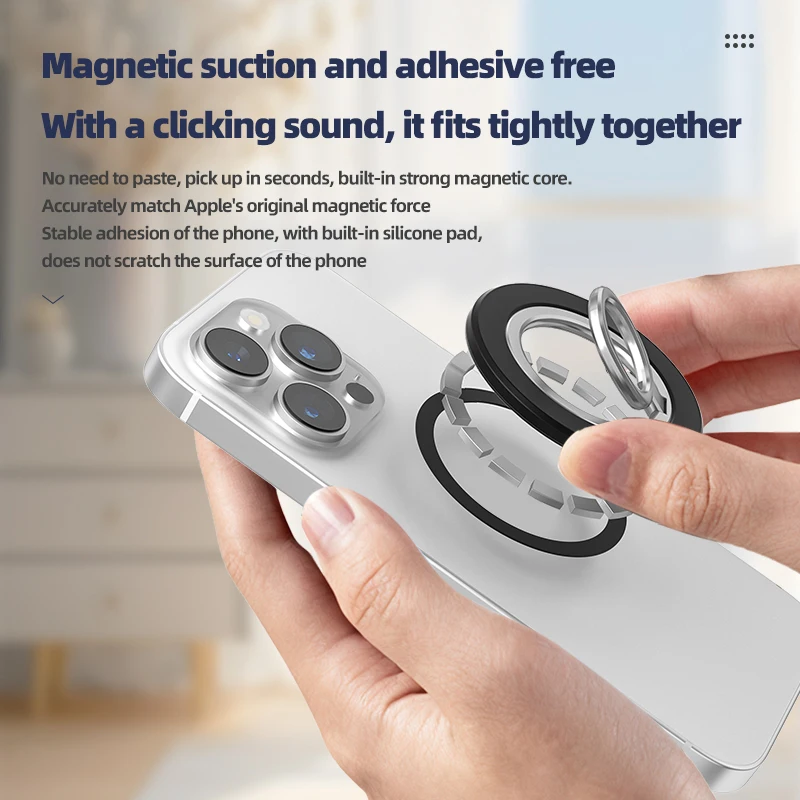 Mobile Phone Folding Strong Magnetic Holder for Magsafe Finger Ring 360° Rotation Bracket Magnet Stand for iPhone 16 15 Samsung