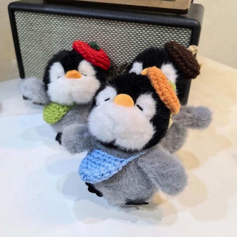 Porte-clés en peluche pingouin 10cm, poupée en peluche Animal mignon, pendentif de sac Kawaii, jolies poupées pingouin, cadeau d'anniversaire de vacances pour enfants