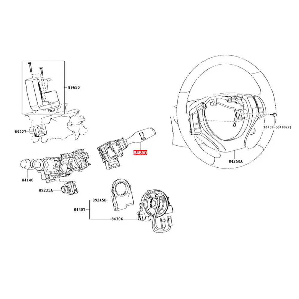 WXZOS Windshield Wiper Switch ASSY 84652-33520 for Lexus 2012-2018 ES250 ES300h