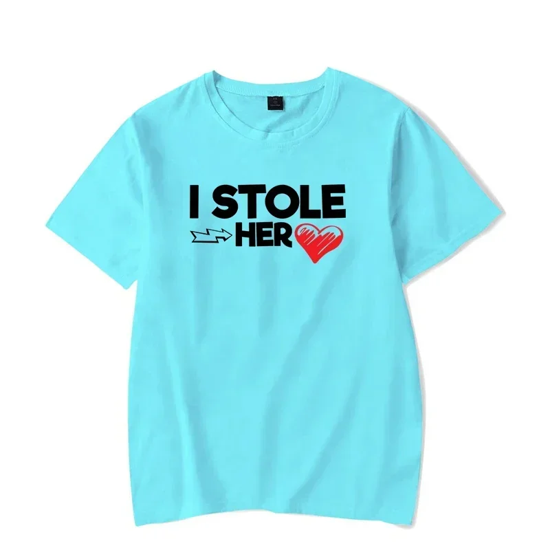 I Stole Her Heart/His Last Name T Shirt Couple Matching Shirt Funny Men Women Clothing Oversize T Shirts Couples Clothes Tshirt