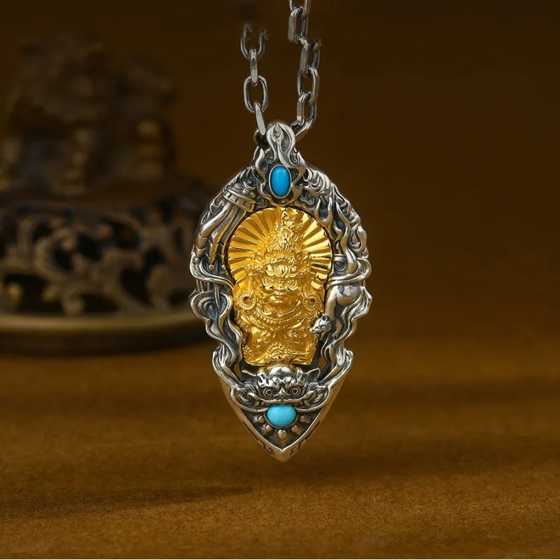 

Retro Relief Lines Amulet Pendant For Men Jewelry Blessing Buddha Necklace Male Choker Accessories Gift For Lover