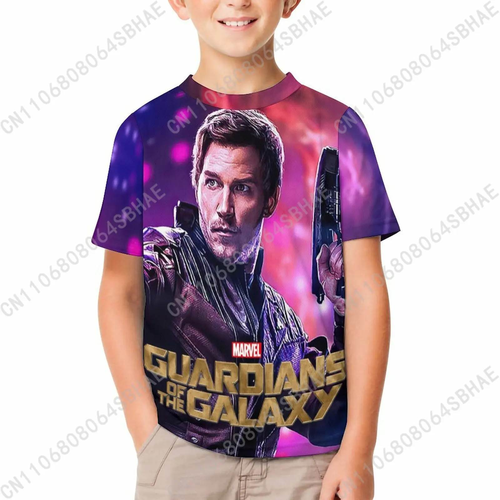 

Marvel Star Lord T Shirt Boy Girl Short Sleeve Print Cotton TShirt Comfortable Crew Neck Children Child Tee Cosplay