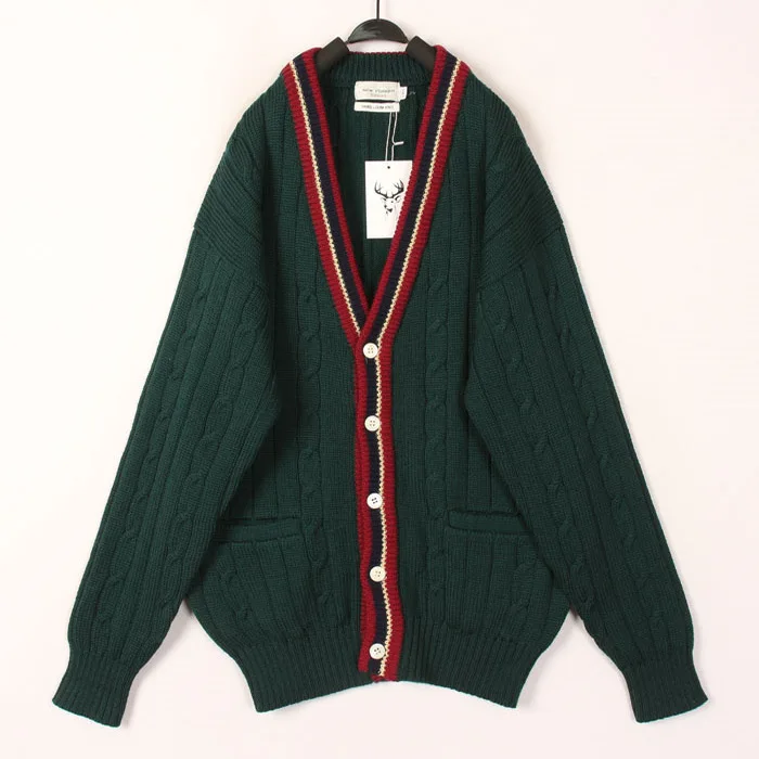 

Vintage Loose Sle Crew Ne Sweater Cardigan Women's Men's Ethnic College Sle Warmth Autumn Winter Color Knitwear