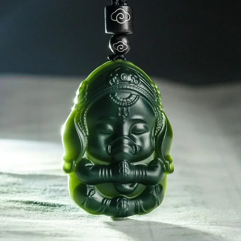 Hetian Jade Elephant God Pendant Gifts for Women Jewelry Natural Real Pendants Talismans Necklace Charm Necklaces Luxury Amulet