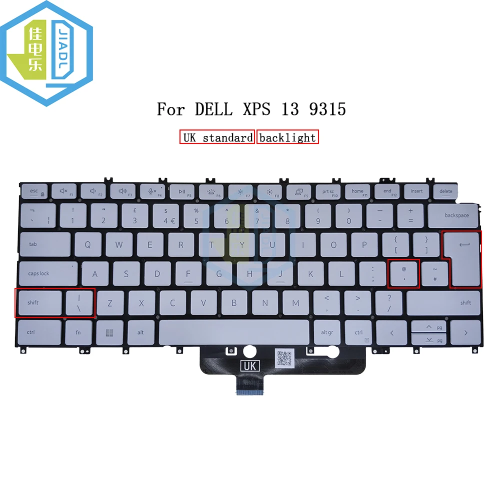 

13-9315 Backlight UK GB German Backlit Keyboard For Dell XPS 13 9315 0VGKDM 08CF79 09GH7K Euro Replacement Keyboards/Teclado New