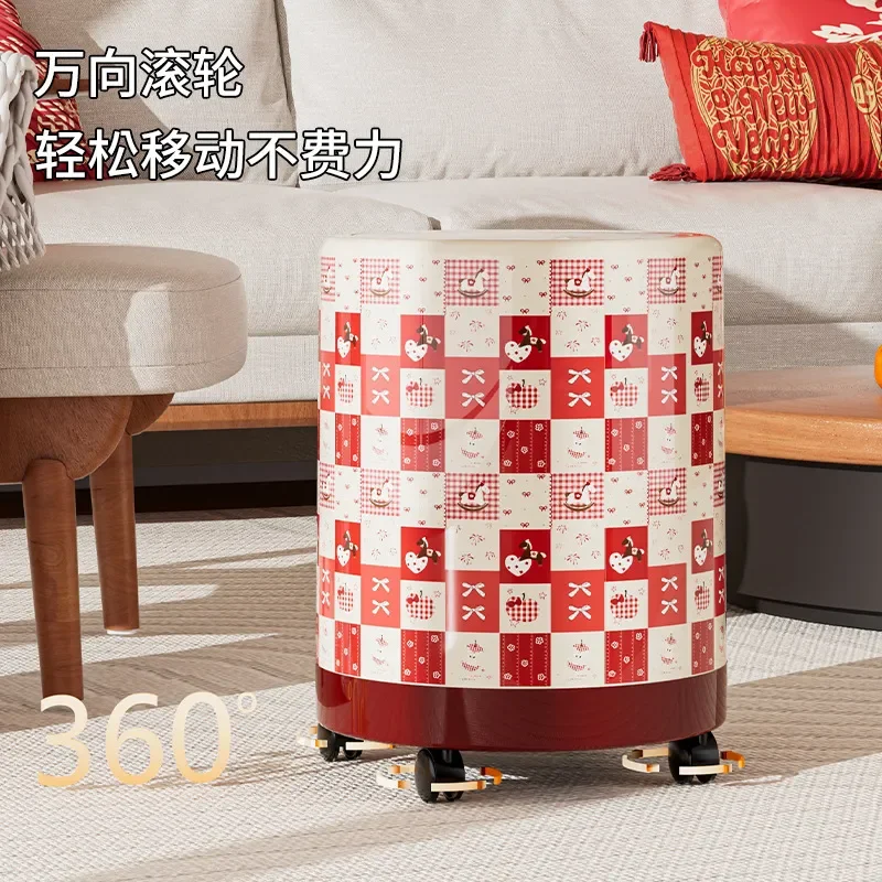 for 2026 Year of the Horse Trash Can Household Living Room Large Capacity with Cover High Value Bedroom Movable Cute Creative