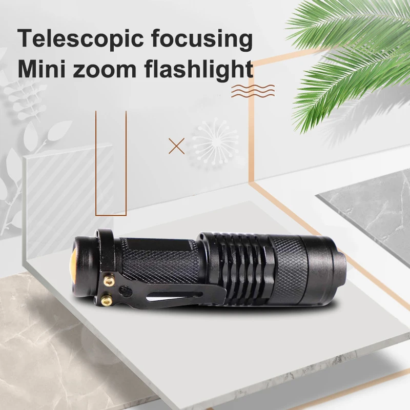 New Tactical Aluminum Alloy Flashlight Outdoor Camping Mini Zoom Flashlight Safety Lighting Flashlight For Night Riding Climbing