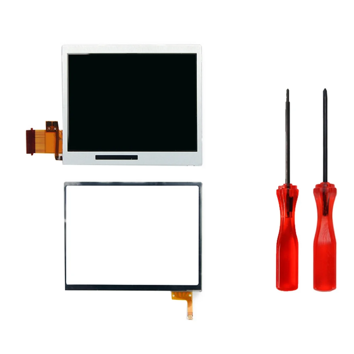 شعبية لشاشة NDSL LCD التي تعمل باللمس + طقم شاشة أسفل مع مفك براغي لمجموعة شاشة استبدال وحدة التحكم في الألعاب NDSL