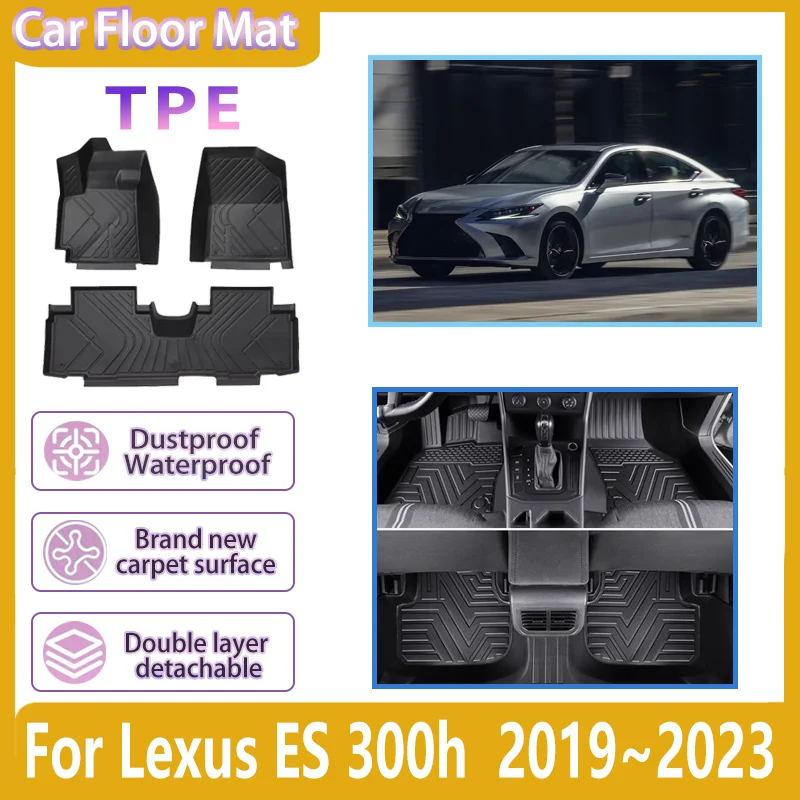

LHD For Lexus ES 300h ES250 350 200 F Sport Hybrid 2019 2020~2023 TPE Floor Mats Waterproof Anti-Dirt Tray Liner Car Accessories