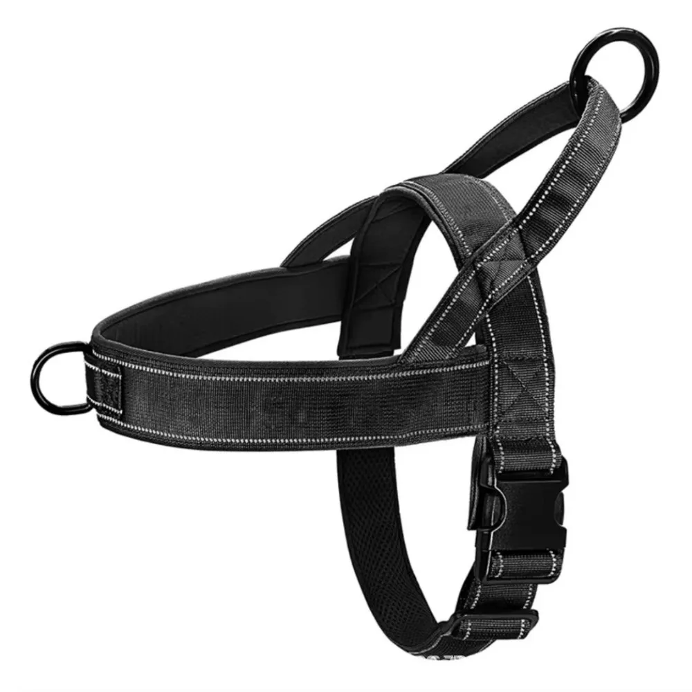 Nylon Pet Walking Harness Vest with Reflective Strips Wear-resistant Walking Dog Leash Vest Explosion-proof Adjustable