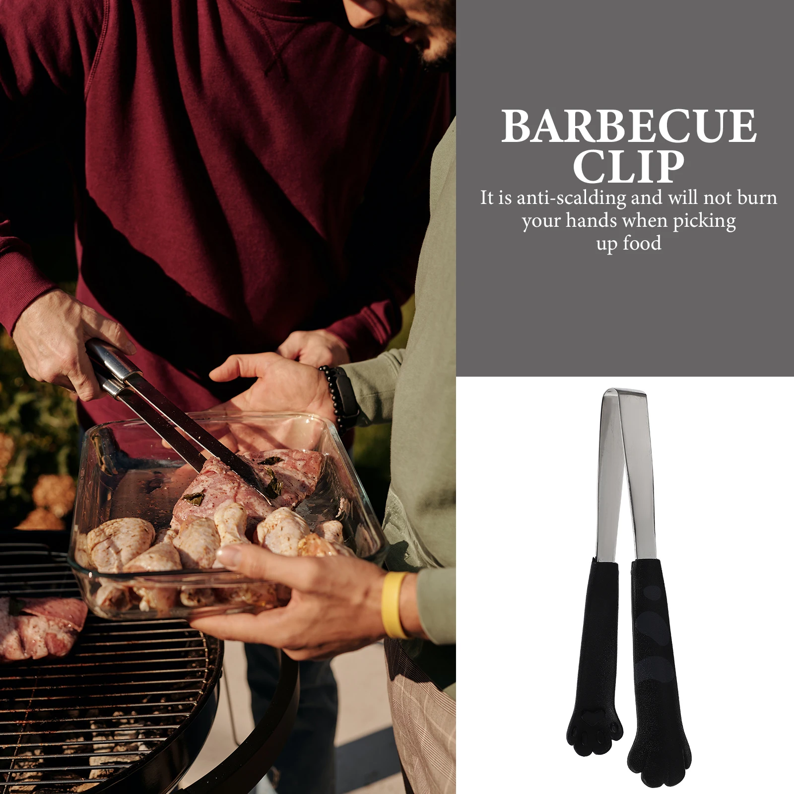 

Cat Claw Tongs Stainless Steel BBQ Grill Accessories Portable Cooking Salad Tongs Utensils Outdoor Kitchen Supplies