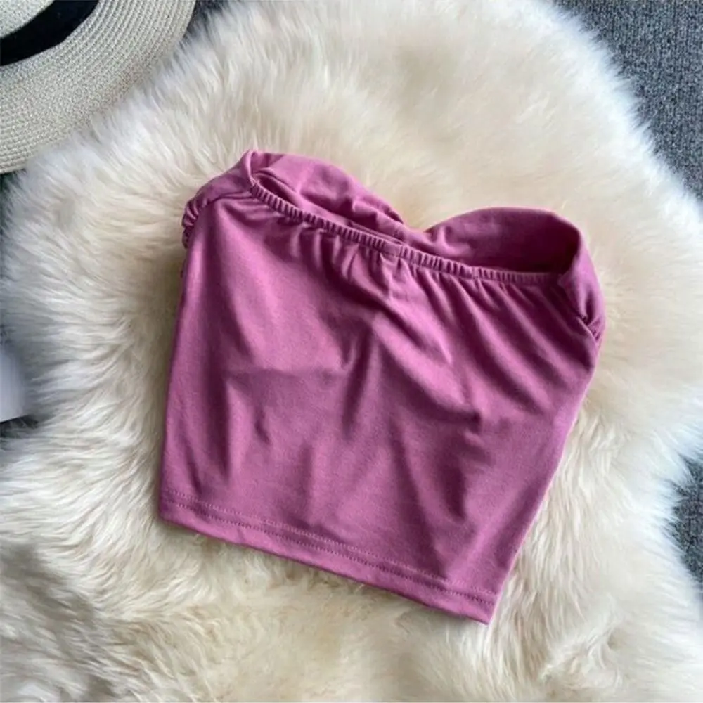 Hadiah Atasan Crop Tanpa Lengan Atasan Rompi Ramping Tanpa Lengan Poliester Seksi Atasan Musim Panas