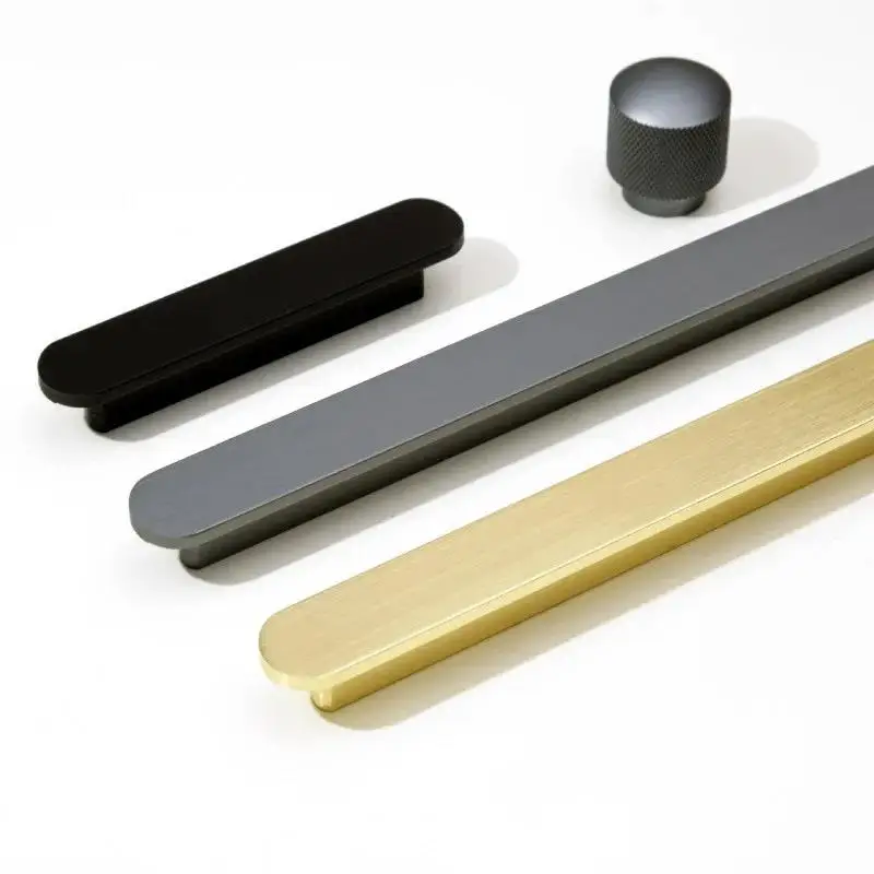 Long Gold Brushed Furniture Door Handles Aluminum Alloy Kitchen Cabinet Handle Desk Drawer Knobs Cupboard Pulls Hardware