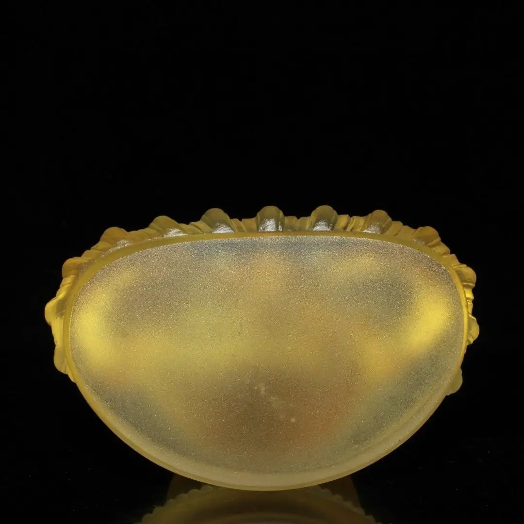 Vintage Early Collection CRYSTAL Gilt Colored Glaze Liuli Lotus Base Sakyamuni Buddha Sculpture Decorative Collectible Statue view 2