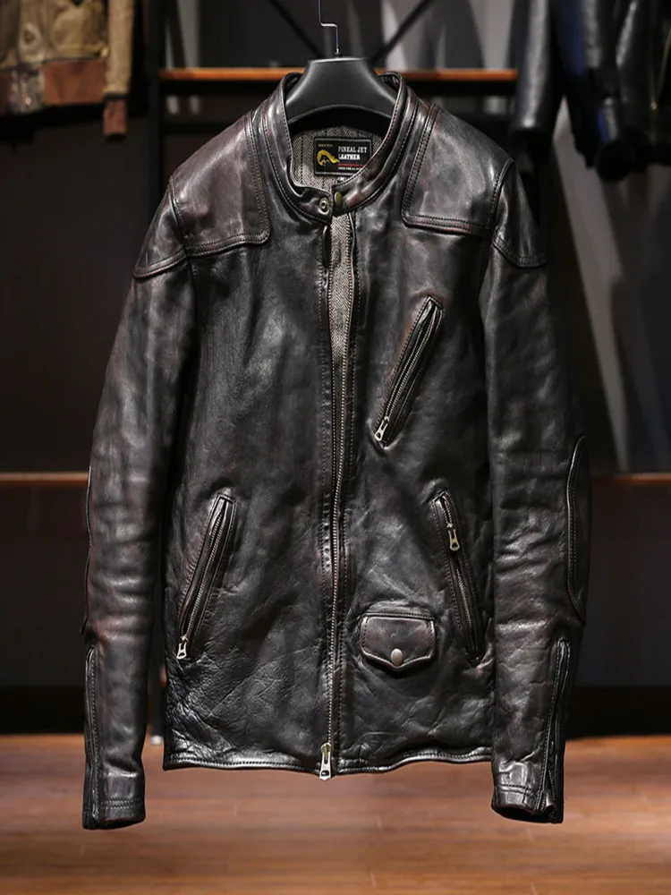 

M-1 Asian Size Super Top Quality Heavy Genuine Japan Horse Leather Slim Classic Horsehide Stylish Rider Jacket