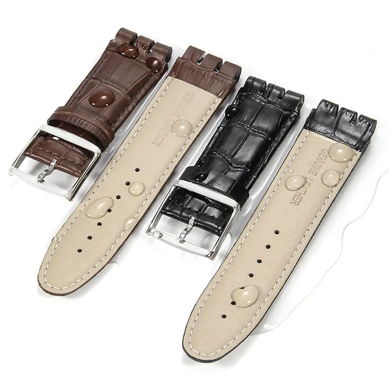 23mm Genuine Leather Watch Strap for Swatch Watch Band YOS440/449/401G/447/448 Replacement Bracelet Waterproof Watch Accessories