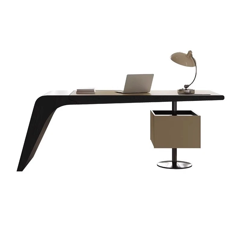 

Desk Italian minimalist office modern light luxury high-end solid wood writing desk
