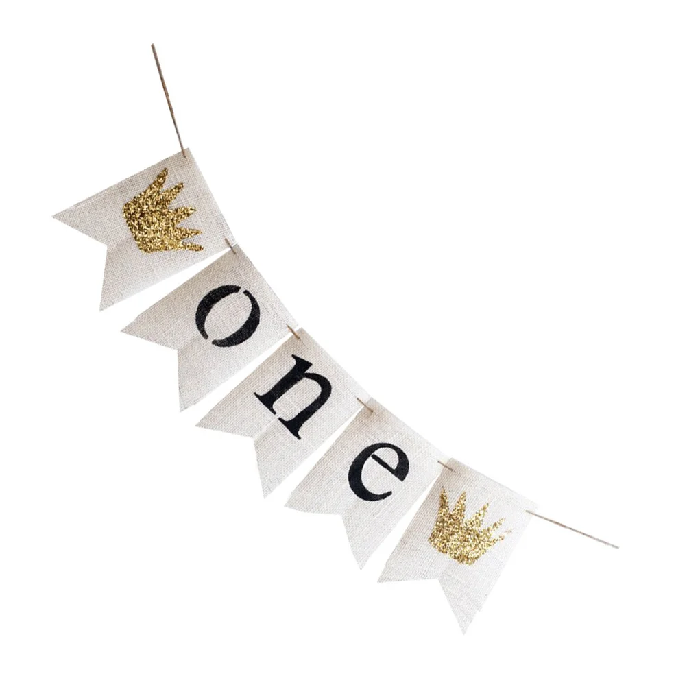 

2 Meters Crown Lace Reusable Party Decoration Personalised Birthday Banners The ONE Letter Bunting Flags Design