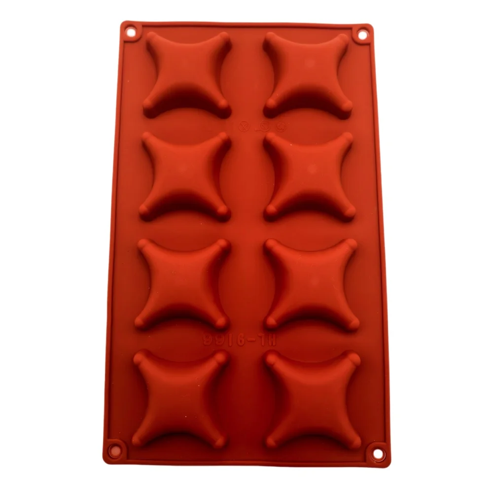 8 Hole Quadrangle Pillow Shape Silicone Chocolate Mold Home Baking Utensils Mousse Bread Pudding Cookie Cake Mold New Arrival ﻿