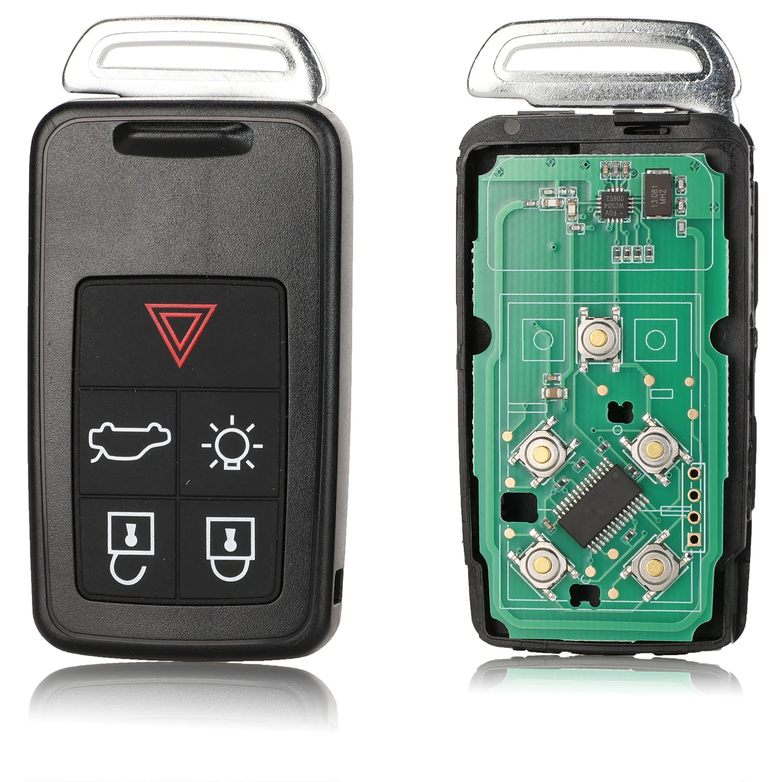 Jingyuqin 5 Taste Fernbedienung Schlüssel Smart Auto Schlüssel Fob 434 Mhz ID46 Chip Für Volvo XC60 S60 S60L V40 V60 S80 XC70 KYDZ ungeschnittene Klinge