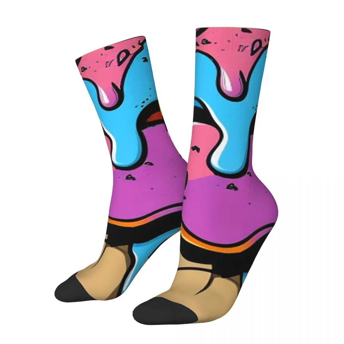 I Scream Icecream Crazy Men's compression Socks Unisex A must-have for summer Harajuku Seamless Printed Funny Happy Crew Sock