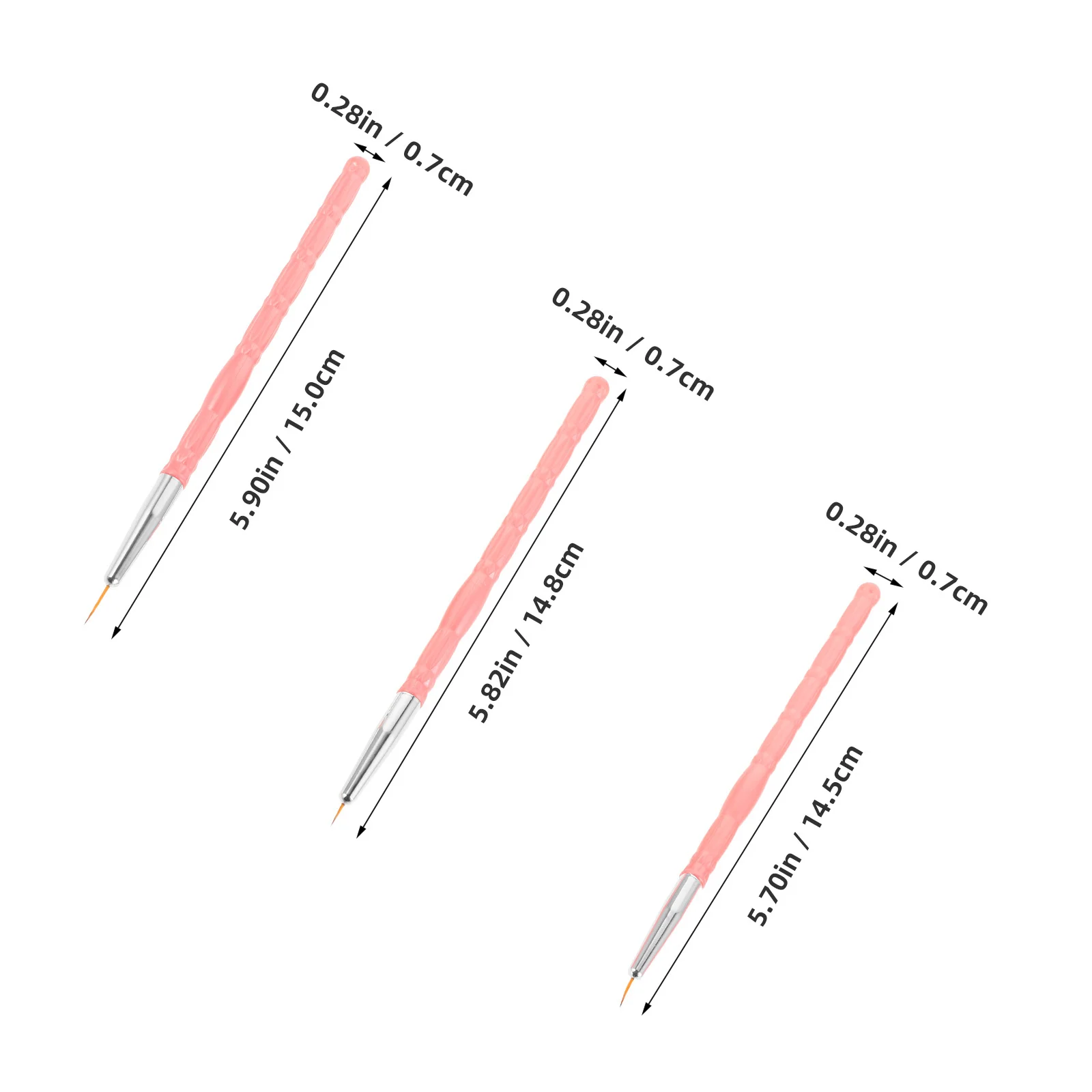 30Pcs Nail Art Liner Brushes Fine Tip Size 7 9 11mm Precision Salon Supplies Nail Design Manicure Drawing Pen Tool