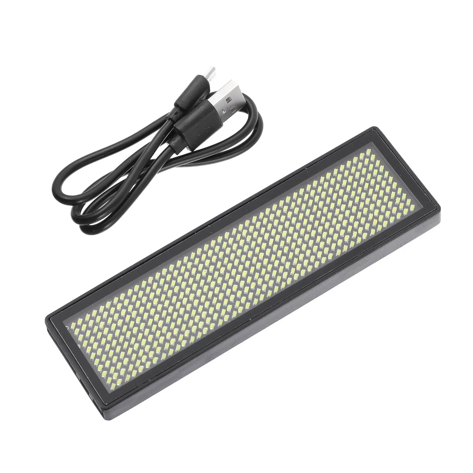 Rechargeable LED Name Badge with USB Charging 300mAh Battery 12-24H Programmable Scrolling Marquee Display for Trade