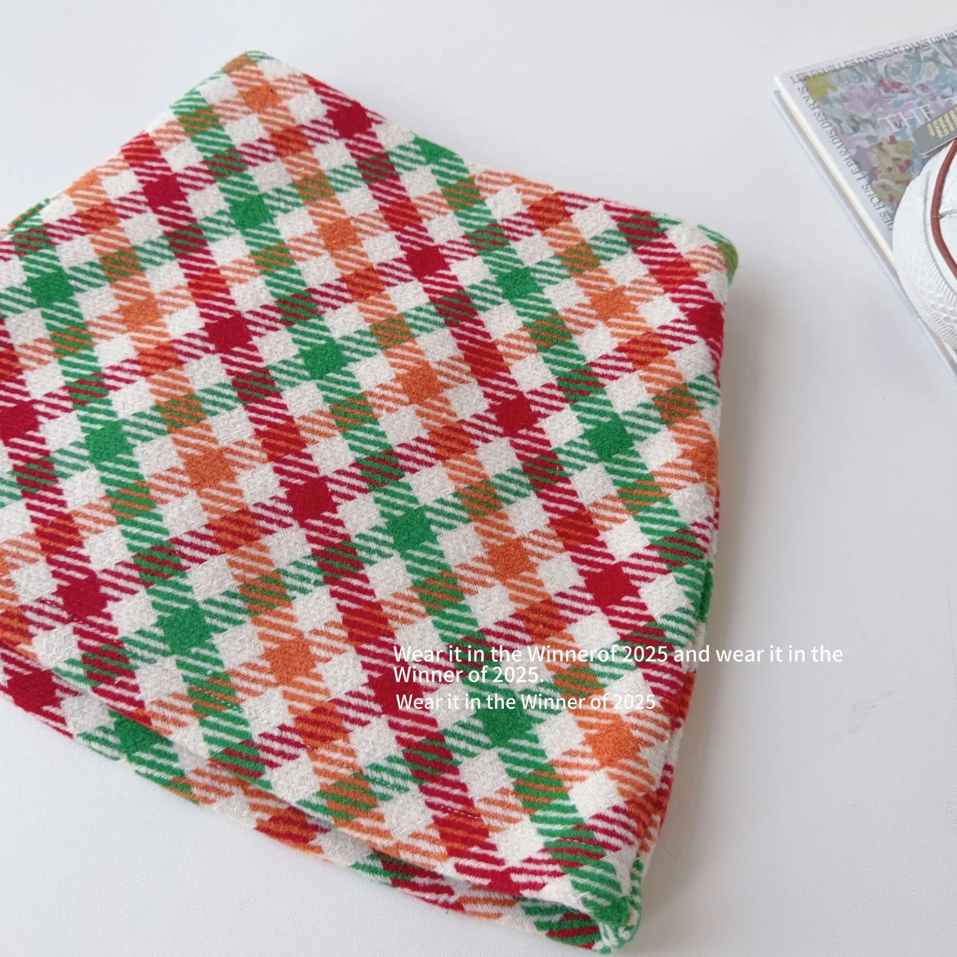 Girls Skirt 2025 Spring and Autumn New Childrens Clothing Girls Baby When The Preppy Red and Green Color Grid Tweed Skirt