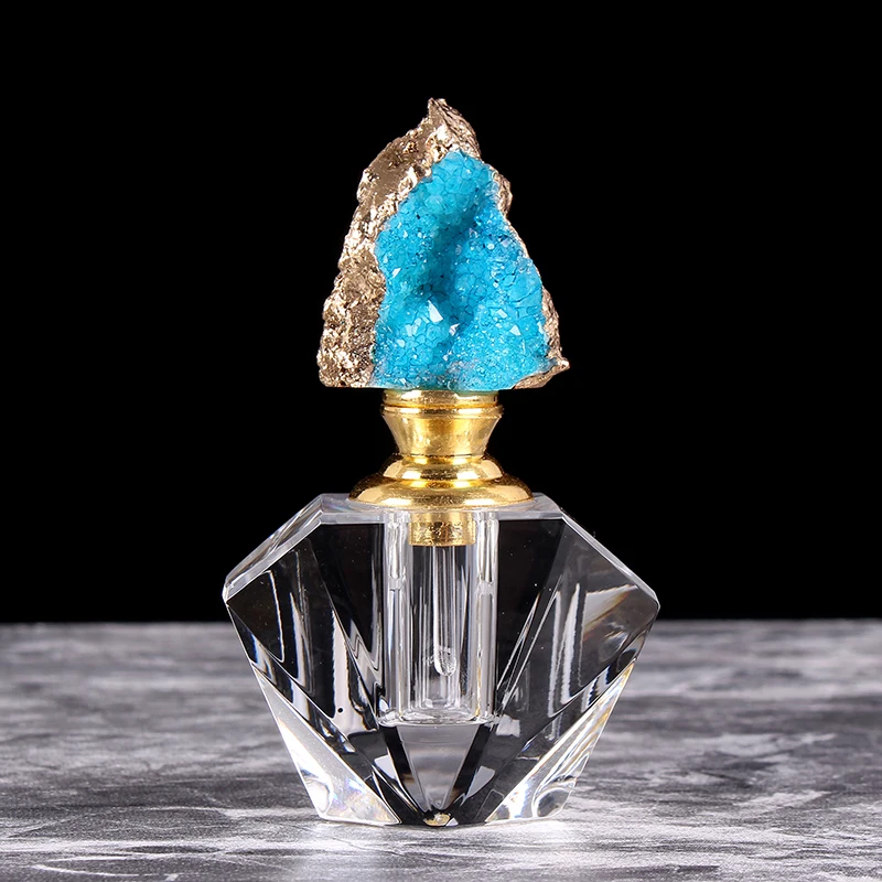 1ml Natural Quartz Agate Decorative Bottle Essential Oil Smear Bottle Fengshui Home Decoration Accessory Crystal Perfume Bottle