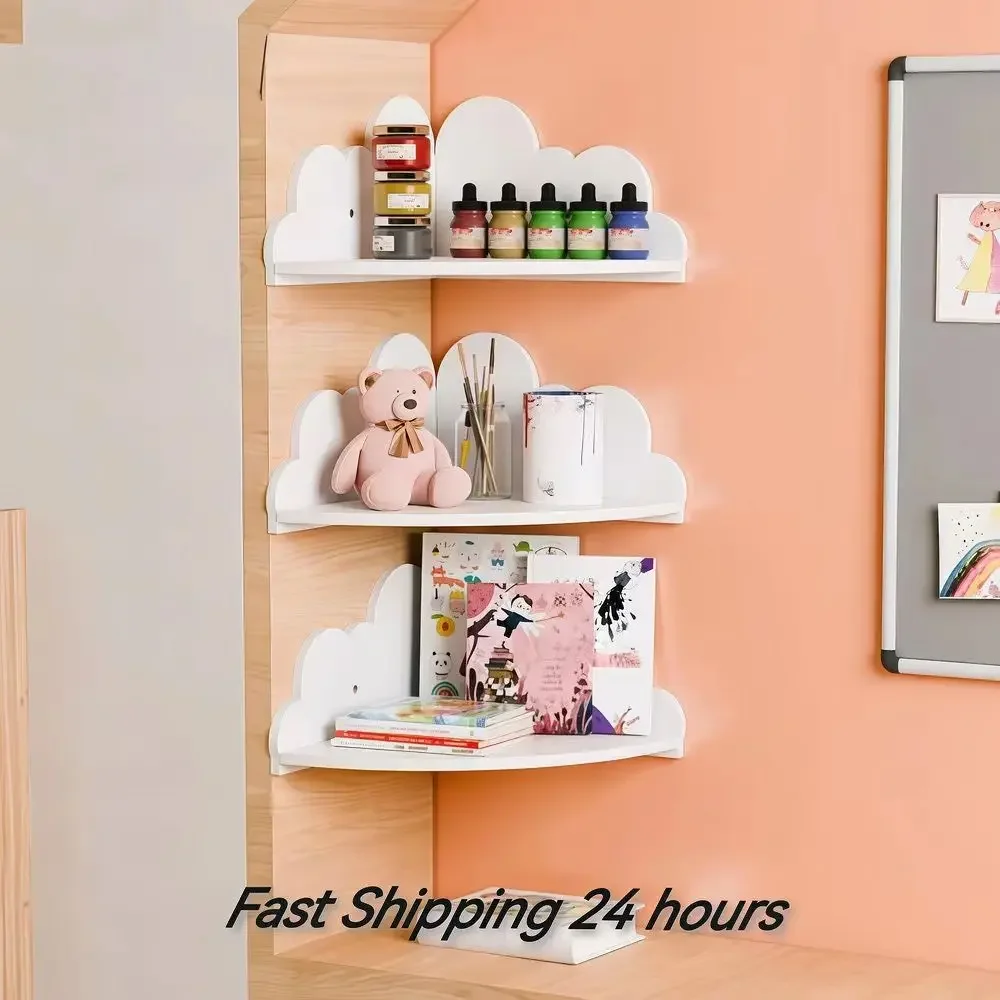Cloud Shape Storage Rack for Kids Bedroom Living Room Creative Triangular Shelf Organizer Decorative Kids' Cloud Shelf