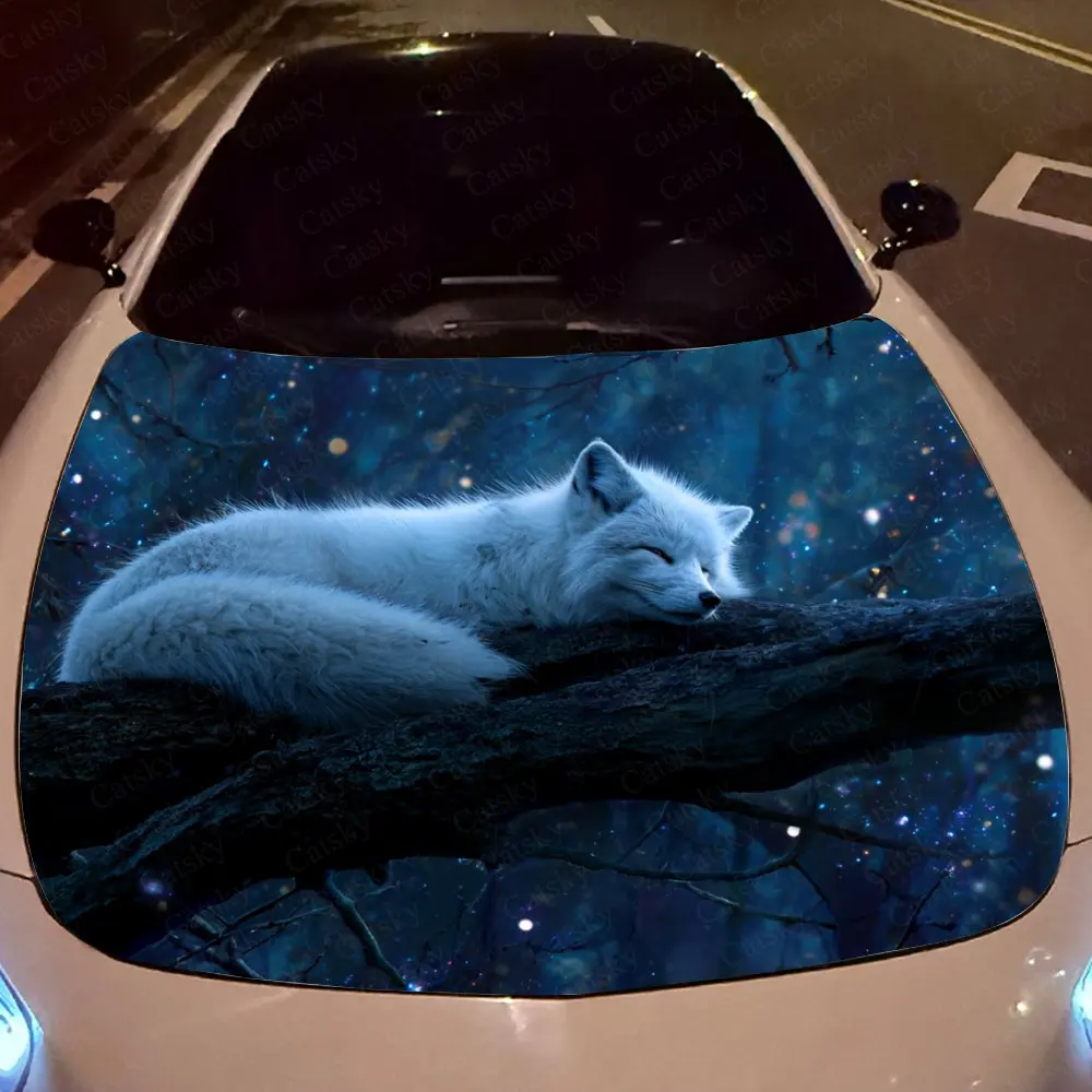 ملصق غطاء السيارة White Fox، PVC مقاوم للرذاذ، سهل الفك، مقاوم للماء والخدش، ذاتي اللصق، عالي الجودة