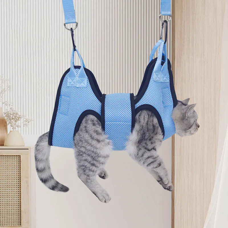 Cat Dog Grooming Hammock – Anti-Scratch Bite Proof Nail Trimming & Feeding Restraint Bag, Adjustable, Free Shipping