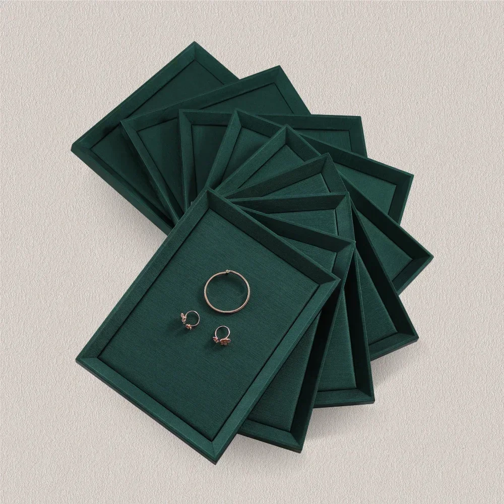 For YinBeiNi Armband Ring Halskette Ohrringe Aufbewahrung Display Tablett PU Leder Schmuck Organizer Tablett Tischplatte Display