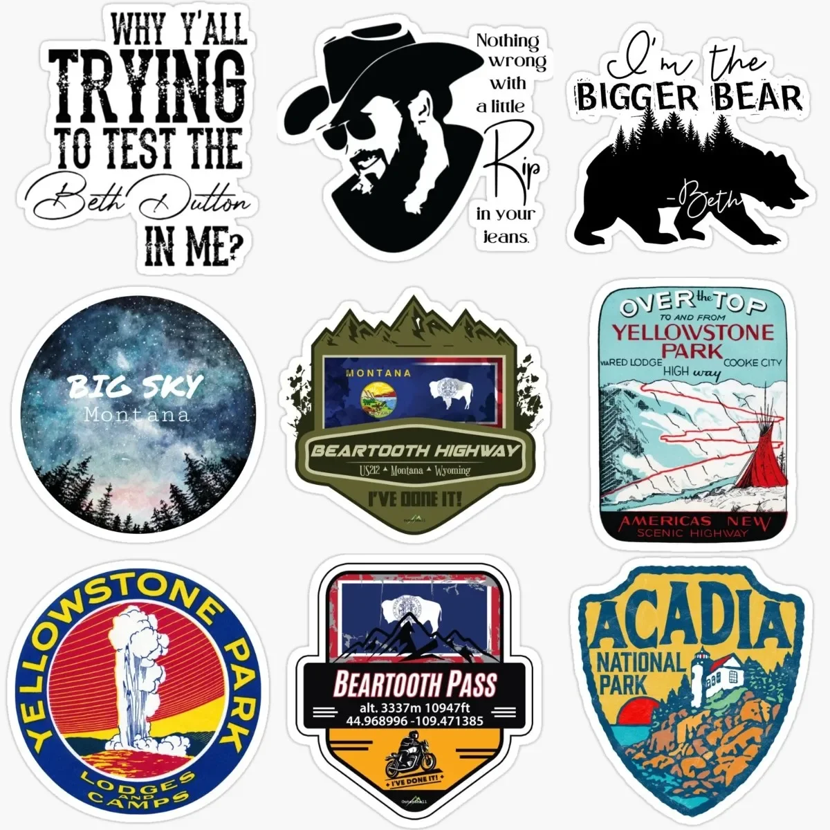 

Yellowstone Park Emblem Creative Stickers for Covered Scratch Decorate Motorcycle Bumper Camper Laptop Car Bicycle Off-road Van