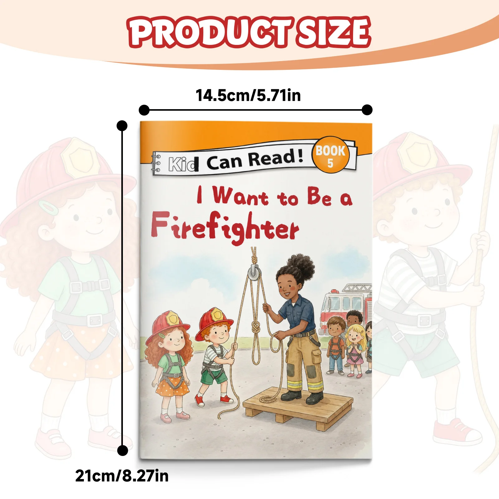 I Want to Be a Firefighter, Beginning Reader Career Book with Fire Safety, Rescue, Helping Others and Early Reading Practice